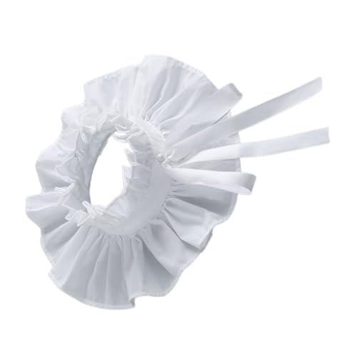 Mikikit Rüschenkragen für Abnehmbares Design Vintage mit Verstellbarem Krawattenverschluss Elegantes Kleidungsaccessoire für Verschiedene Anlässe Weißer Mikikit Rüschenkragen für Abnehmbares Design Vintage mit Verstellbarem Krawattenverschluss Elegantes Kleidungsaccessoire für Verschiedene Anlässe Weißer von Mikikit