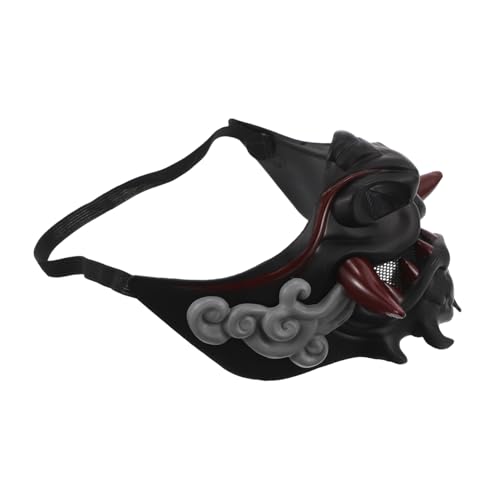 Mikikit Samurai Maske für Cosplay Partys Handgefertigte Vollgesichtsmaske im Japanischen mit Elastischem Gummiband für Sicheren Sitz für Halloween Kostüm Events Mikikit Samurai Maske für Cosplay Partys Handgefertigte Vollgesichtsmaske im Japanischen mit Elastischem Gummiband für Sicheren Sitz für Halloween Kostüm Events von Mikikit