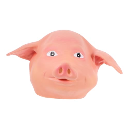 Mikikit Schweinekopf Maske aus Lustiges Kostüm Accessoire für Partys Karneval und Halloween Bequeme und Langlebige Party Maske für Kreative Outfits von Mikikit