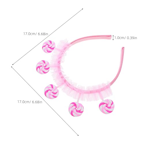 Mikikit Stirnband Haarschmuck Für Süßigkeiten-kostümzubehör Haarzubehör Haarschmuck Für Kleine Mädchen -cartoon-haarband Stirnbänder Für Rosa Stoff von Mikikit