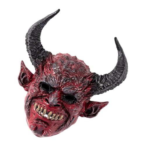 Mikikit Teufelshorn-Kapuzenmaske Halloween-Teufelsmaske Teufel Monster Maske Halloween Scary Maske Horror-Geistermaske gruselige Hornmaske Tiermaske Monster-Gesichtsmaske RP rot Mikikit Teufelshorn-Kapuzenmaske Halloween-Teufelsmaske Teufel Monster Maske Halloween Scary Maske Horror-Geistermaske gruselige Hornmaske Tiermaske Monster-Gesichtsmaske RP rot von Mikikit