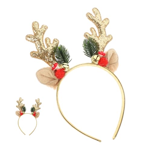 Mikikit Weihnachtlicher Rentier Geweih Haarreif mit Glöckchen Leichtes Kostüm Accessoire für Erwachsene und Festliches Haarschmuck für Weihnachtsfeier Foto Shooting und Bühnenauftritte Mikikit Weihnachtlicher Rentier Geweih Haarreif mit Glöckchen Leichtes Kostüm Accessoire für Erwachsene und Festliches Haarschmuck für Weihnachtsfeier Foto Shooting und Bühnenauftritte von Mikikit