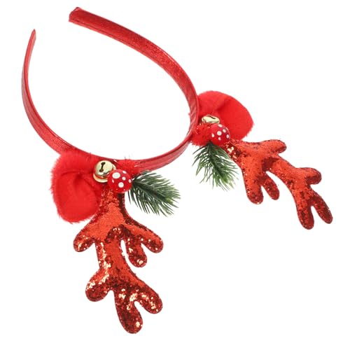 Mikikit Weihnachtliches Rentiergeweih Stirnband mit Glitzereffekt und Klingel Komfortabler Festlicher Kopfschmuck für Teenager Mädchen Zubehör Mikikit Weihnachtliches Rentiergeweih Stirnband mit Glitzereffekt und Klingel Komfortabler Festlicher Kopfschmuck für Teenager Mädchen Zubehör von Mikikit