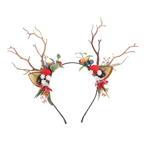 Mikikit Weihnachtliches Stirnband Geweih Haarreif mit Filigranem Rentier Kopfschmuck für Mädchen Party Dekoration Fasching Karneval Mikikit Weihnachtliches Stirnband Geweih Haarreif mit Filigranem Rentier Kopfschmuck für Mädchen Party Dekoration Fasching Karneval von Mikikit