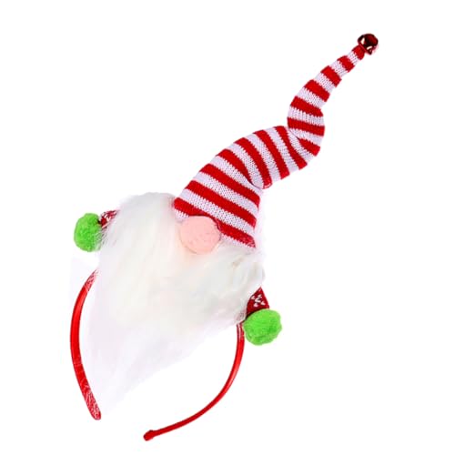 Mikikit Weißer Bart Haarreif Weihnachts Party Haaraccessoire Haarband für Erwachsene Hautfreundlich Elastisch Festliches Stirnband von Mikikit