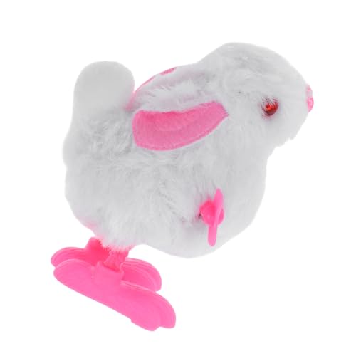 Mikikit hüpfendes Hasenuhrwerk Kaninchen ausgestopft knuddelig aufziehen Kuscheltier Plüschhasen Springendes Dschungeltierfiguren Osterhase aus Plüsch Plastik von Mikikit