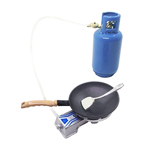 1 Satz Puppenhaus Zubehör mit Gasflasche Pfanne und Löffel Hochwertige Deko für Kinderzimmer und Spielzeugküche 1 Satz Puppenhaus Zubehör mit Gasflasche Pfanne und Löffel Hochwertige Deko für Kinderzimmer und Spielzeugküche von Mikinona