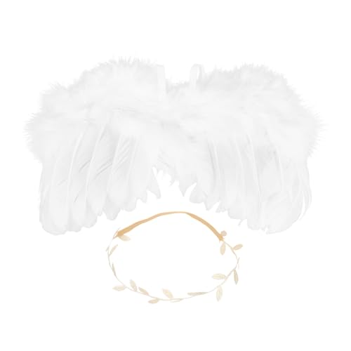 Mikinona 1 Satz Engelshaarreif Set mit Flügeln und Heiligenschein Kostüm für Fotoshootings Partys Bühnenauftritte Weiße Flügel Goldener Haarreif Mikinona 1 Satz Engelshaarreif Set mit Flügeln und Heiligenschein Kostüm für Fotoshootings Partys Bühnenauftritte Weiße Flügel Goldener Haarreif von Mikinona
