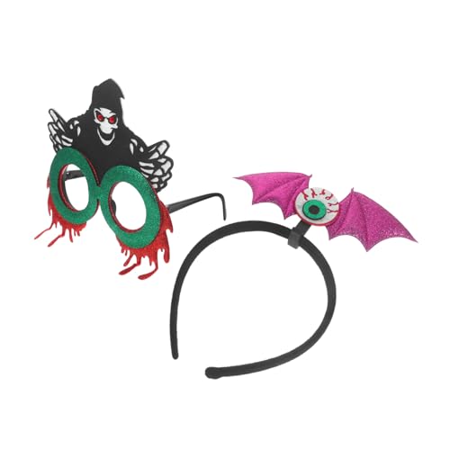 Mikinona 1 Satz Halloween Haarreif mit Augenbrille Teiliges Kostümzubehör für Partys Leicht und Bequem Dekoration für Halloween Feste und Cosplay Events von Mikinona