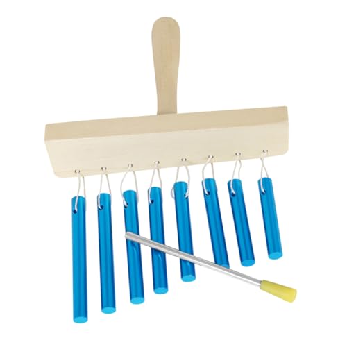 Mikinona 1 Satz Perkussionsspielzeug aus Aluminiumrohr Schlaginstrument monophones Schlagrohr Tamburine für Schallschlauch 8-Ton-Windspiel Percussion-Windspiel Massivholz Blau von Mikinona