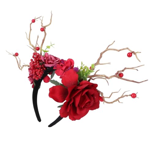 Mikinona 1 Stück Exaggerated Berry Hair Accessory Geweih für Damen Haarband für Partys Festivals und Fotoshootings und Bequem von Mikinona