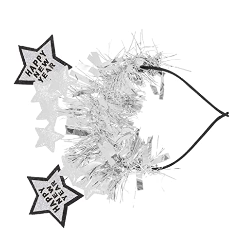 Mikinona 1 Stück Haarband für Neujahr Silbernes Happy Year Kopfschmuck für Partys Festivals und Cosplay Fotorequisite für Gruppenbilder Mikinona 1 Stück Haarband für Neujahr Silbernes Happy Year Kopfschmuck für Partys Festivals und Cosplay Fotorequisite für Gruppenbilder von Mikinona