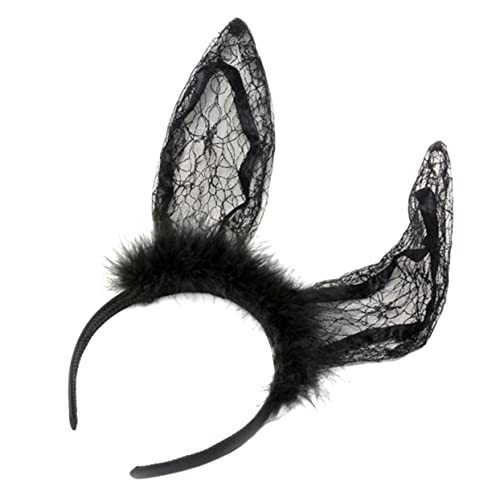 Mikinona 1 Stück Hasenohr Stirnband Party-Haar-Accessoire Modellierhaarband mit Hasenohren Spitze Hasenohren Stirnband Erwachsene süße Stirnbänder Haarzubehör Spitzenstoff Schwarz Mikinona 1 Stück Hasenohr Stirnband Party-Haar-Accessoire Modellierhaarband mit Hasenohren Spitze Hasenohren Stirnband Erwachsene süße Stirnbänder Haarzubehör Spitzenstoff Schwarz von Mikinona