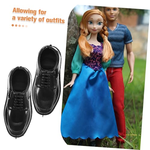 Mikinona 10 Paare Miniatur Herrenschuhe Kunststoff Puppenschuhe für Figurenpassend Puppenhaus Zubehör Vielfältige für Sammler und Puppenkleidung von Mikinona