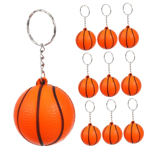 Mikinona 10 Stk. Teiliges Mini Basketball Schlüsselanhänger Orange Kreatives Souvenir Anhänger für Spieler Sportler Jungen und Teamkameraden Langlebiges Material Party und von Mikinona