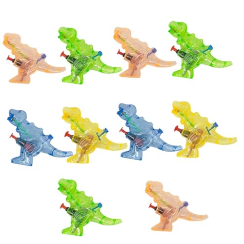 Mikinona 10 Stück Dinosaurier Wasser Spritzspielzeug Transparent Leichte Spritzpistole für Farblich Sortiert als Pool und Outdoor Wasserspaß im Sommer Zufällige Farbe Zufällige Farbe von Mikinona