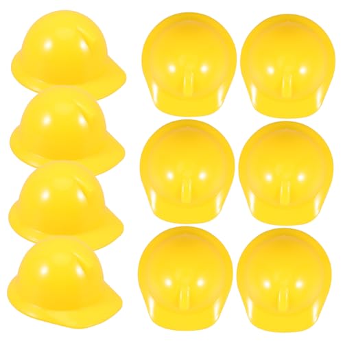 Mikinona 10 Stück Mini Bauhelme Kunststoff Mini Hüte für Puppen DIY Party Dekoration Gelb Kreative für Haustier Zubehör von Mikinona