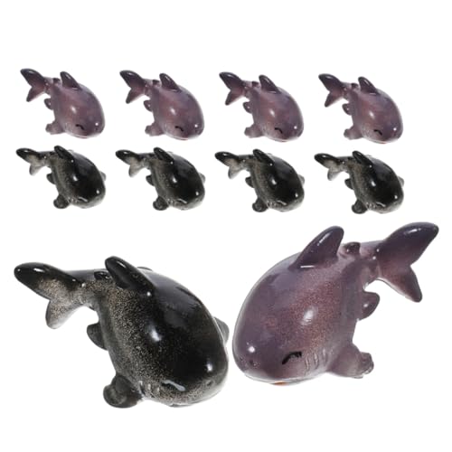 Mikinona 10 Stück Mini Meerestiere Figuren Schwarz und Detailreiche Miniatur Deko für Aquarium Garten Schreibtisch und Mikrolandschaften Vielseitige DIY Strand Meeresgestaltung von Mikinona