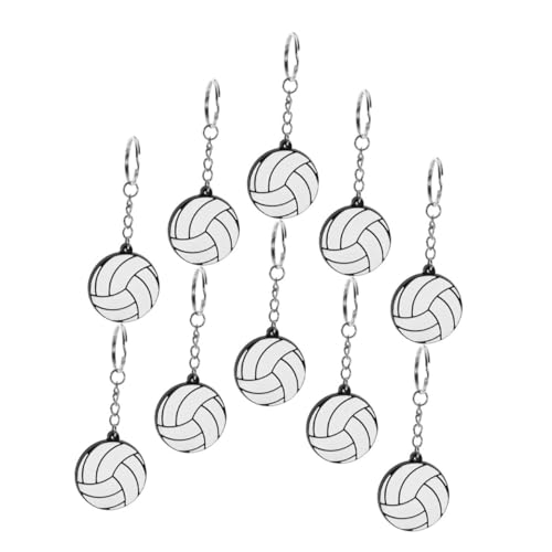 Mikinona 10 Stück PVC Volleyball Schlüsselanhänger Teiliges Leichte Kompakte Anhänger für Rucksack und Geburtstag Party Dekoration Sportliches Design Vielseitig als Taschen und von Mikinona
