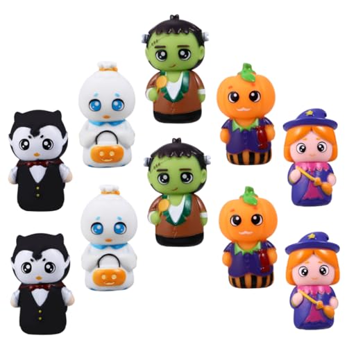 Mikinona 10 Stück Teiliges Cartoon Handpuppen Fingerpuppenspielzeug für Interaktive Storytelling Spielzeuge Halloween Geschenkidee für Kindergarten und Zuhause von Mikinona