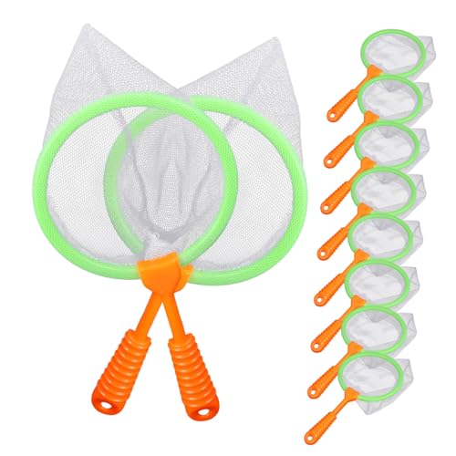 Mikinona 10 Stück Teiliges Fischernetz Bunte Outdoor Kescher für Kleine Angler Schmetterlings und Insektenfänger Langlebig und Sicher für Garten Strand und Spielspaß Zufällige Farbe von Mikinona