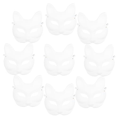 Mikinona 10 Stück Teiliges Fuchs Papiermaske zum Bemalen Leichte DIY Halbmaske aus Umweltfreundlichem Papier für Karneval Halloween Party und Maskerade Mikinona 10 Stück Teiliges Fuchs Papiermaske zum Bemalen Leichte DIY Halbmaske aus Umweltfreundlichem Papier für Karneval Halloween Party und Maskerade von Mikinona