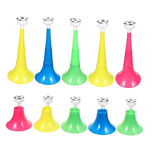 Mikinona 10 Stück Teiliges Fußball Fanfaren aus Robustem Laute Tröten für Stadion und Sportveranstaltungen Bunte Stimmungsinstrumente zum Anfeuern von Fußballfans Zufällige von Mikinona