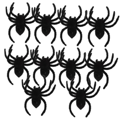 Mikinona 10 Stück Teiliges Halloween Spinnen Deko Große Schwarze Haarige Spinnen aus Umweltfreundlichem Material Langlebige Festival Streichspielzeuge für Partydeko und Bühnenauftritte von Mikinona