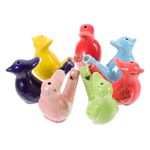Mikinona 10 Stück Teiliges Keramik Wasservogel Pfeifenset Bunte Cartoon Spielzeugpfeifen mit Klarem Musikspielzeug von Mikinona