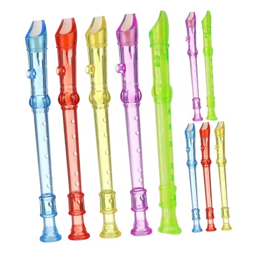 Mikinona 10 Stück Teiliges Kunststoff Sopranblockflöte Transparente Kinderflöte mit Buntem Candy Design Anfänger Musikinstrument für Schule Zuhause und Outdoor Mikinona 10 Stück Teiliges Kunststoff Sopranblockflöte Transparente Kinderflöte mit Buntem Candy Design Anfänger Musikinstrument für Schule Zuhause und Outdoor von Mikinona