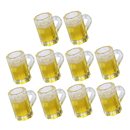 Mikinona 10 Stück Teiliges Mini Bierkrug Miniatur Hausdekor Handwerkskunst Glatte Oberfläche Vielseitige Puppenhaus Accessoires für DIY und Sammler von Mikinona
