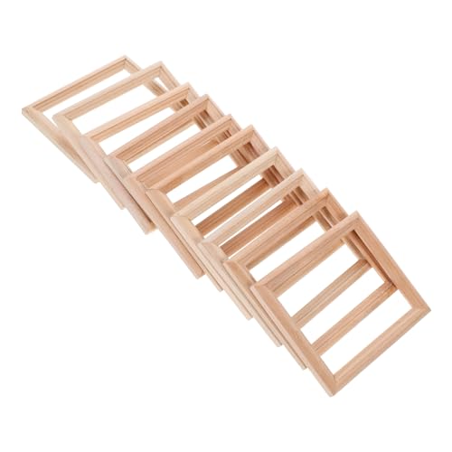 Mikinona 10 Stück Teiliges Mini Fotorahmen aus Holz Dekorative Mini Bilderrahmen Modelle Realistische Puppenhaus Dekoration Kleine Rahmen für Micro Landschaft und DIY Langlebig und von Mikinona