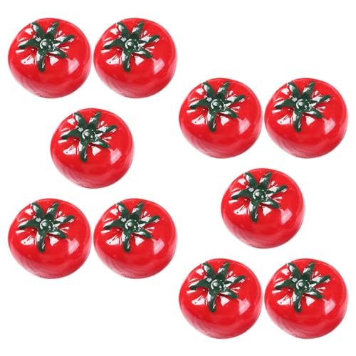 Mikinona 10 Stück Teiliges Mini Künstliche Tomaten Modelle aus Harz Realistische Miniatur Gemüse Deko für Puppenhaus Obstthemen DIY Zubehör Wohnzimmer und Party Dekoration von Mikinona