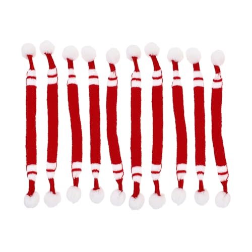 Mikinona 10 Stück Teiliges Mini Puppen schals aus Weichem Wollstoff Dekorative Kleine Halstücher für Spielzeugfiguren Bunte Party Accessoires in Rot und Grün Langlebig und Formstabil von Mikinona