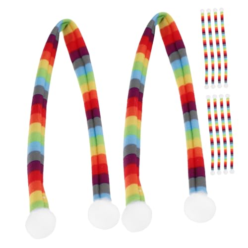 Mikinona 10 Stück Teiliges Mini Weihnachts-schals aus Weichem Material Gestreifte Bunte Deko für Puppen Kleine Weinflaschen und Weihnachtsfiguren Vielseitig Einsetzbar und Hautfreundlich von Mikinona