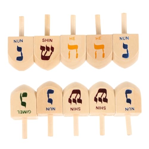 Mikinona 10 Stück Teiliges Set Miniatur Holz Dreidel für Hanukkah Klassisches Hanukkah Festival mit Benutzerfreundlichem Griff Fördert Kognitive Entwicklung und Hand Auge Koordination als Mikinona 10 Stück Teiliges Set Miniatur Holz Dreidel für Hanukkah Klassisches Hanukkah Festival mit Benutzerfreundlichem Griff Fördert Kognitive Entwicklung und Hand Auge Koordination als von Mikinona