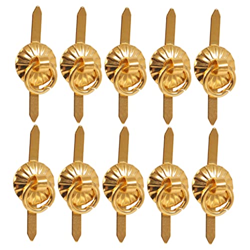 Mikinona 10 Stück Zubehör für Puppenhäuser winziges Haus Spielzeughaus Puppenhaus Schubladengriffe künstlich Miniaturen Miniaturspielzeug kleine Griffspielzeuge Legierung Golden von Mikinona