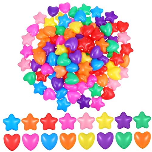Mikinona 100 Stück Herz und Sternförmige Schwimmspielzeuge Bunte Ozeanbälle für Partys und Spielplätze Kreatives Badespielzeug für Drinnen und Draußen Mikinona 100 Stück Herz und Sternförmige Schwimmspielzeuge Bunte Ozeanbälle für Partys und Spielplätze Kreatives Badespielzeug für Drinnen und Draußen von Mikinona