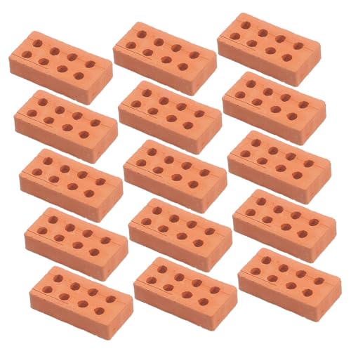 Mikinona 100 Stück Teiliges Miniatur Ziegelsteine für DIY Modellbau Robuste Realistische Kleine Bausteine für Puppenhaus Sandtisch und Bastelprojekte Fördert Handwerkliche Fähigkeiten von Mikinona