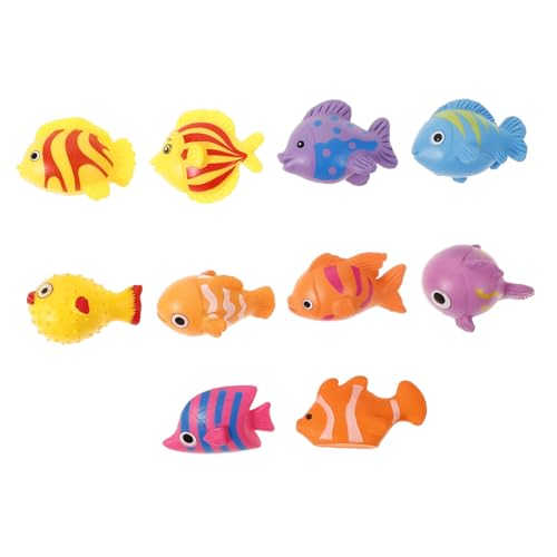 Mikinona 10Stücke Fisch Figuren Kunststoff Meerestier Deko für Aquarium Mini Landschaft Realistische Tierfiguren mit Feiner Verarbeitung für Kreative Gestaltung von Mikinona