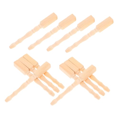 Mikinona 12 Stück Maßstab aus Kinderfreundlichem Holz Leichte Stabile Puppenhaus Tischbeine für DIY Puppenmöbel Einfache Montage Zubehör für Puppenhaus Dekoration von Mikinona