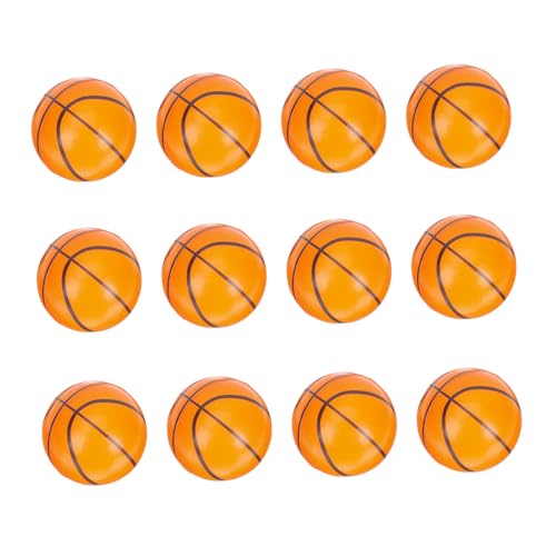 Mikinona 12 Stück Mini Basketball Stressbälle aus Weichem Pu Schaum Leichte Quetschbälle zur Stresslinderung Tragbare Spielzeuge für Party Büro und Alltag von Mikinona