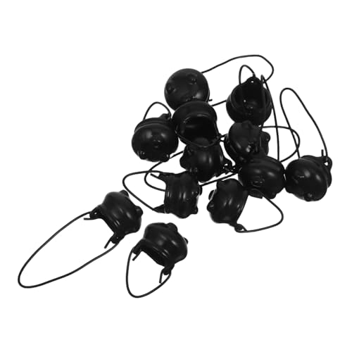 Mikinona 12 Stück Miniatur Hexentöpfe Für Halloween Bastelarbeiten Feengarten Zubehör Mini Kessel Hexeneimer Partygeschenk Kessel Kunststoffkessel Kleiner Miniaturtopf Metall von Mikinona