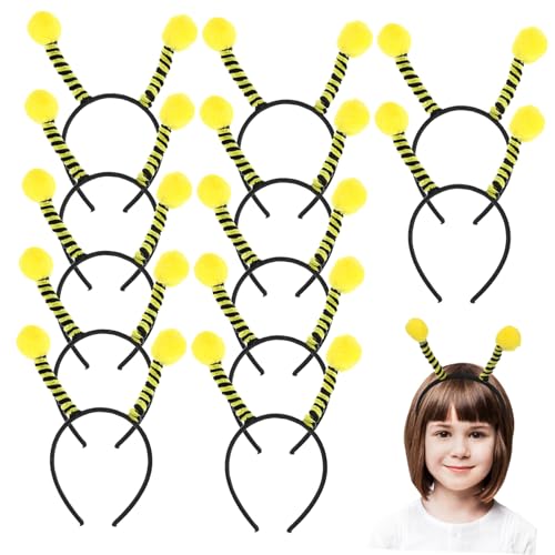 Mikinona 12 Stück Teiliges Bienen antennen stirnband aus Weichem Stoff Leicht und Hautfreundlich Lustiger Haarreif für Frauen und Mädchen für Kostüme Partys und Fotorequisiten von Mikinona