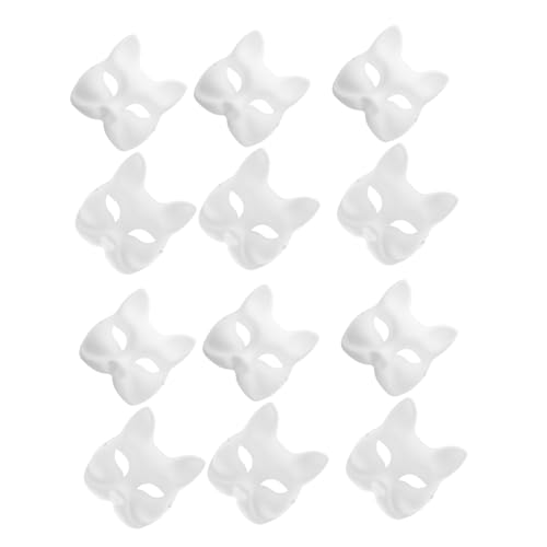 Mikinona 12 Stück Teiliges DIY Paintable Masken aus Papier Halbe Gesichtsmaske zum Basteln und Bemalen Inklusive Katzen und Fuchsmotiven für Karneval Schulparty Maskenball und Kreative Mikinona 12 Stück Teiliges DIY Paintable Masken aus Papier Halbe Gesichtsmaske zum Basteln und Bemalen Inklusive Katzen und Fuchsmotiven für Karneval Schulparty Maskenball und Kreative von Mikinona