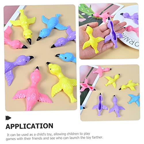Mikinona 12 Stück Teiliges Flamingo Fingerspielzeug Bunte Schleuder Finger Toys für Lustiges Wasserdichtes Gummispielzeug Stressabbauendes Partyspielzeug Sicher und Waschbar von Mikinona