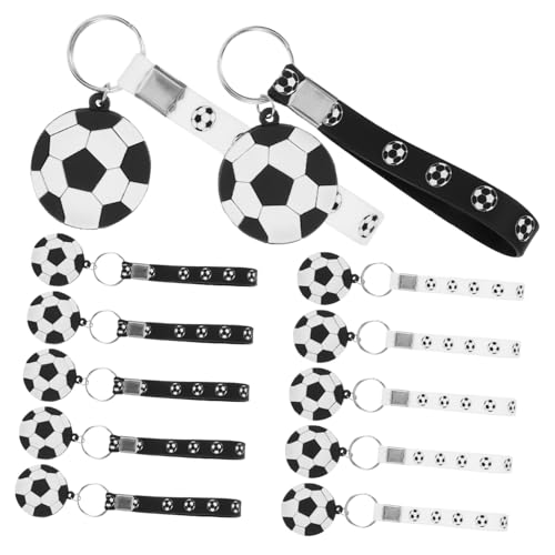 Mikinona 12 Stück Teiliges Fußball Schlüsselanhänger Silikon Kreative Anhänger für Rucksack Praktische Fußballfans Trendige Schlüsselketten für Jungs und Partys von Mikinona