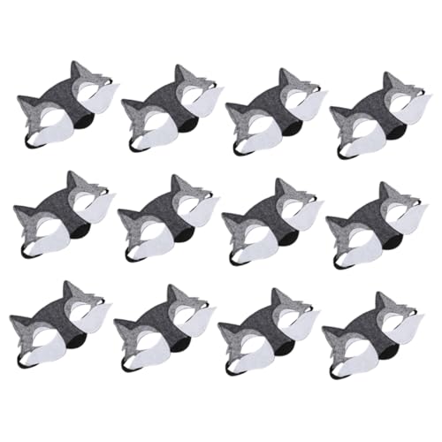 Mikinona 12 Stück Teiliges Halbes Wolfsgesichts Masken aus Atmungsaktivem Filz Realistisch Gestaltete Tiermasken für Halloween Kostüm und Maskenball Bequeme Leichte Cosplay Accessoires Mikinona 12 Stück Teiliges Halbes Wolfsgesichts Masken aus Atmungsaktivem Filz Realistisch Gestaltete Tiermasken für Halloween Kostüm und Maskenball Bequeme Leichte Cosplay Accessoires von Mikinona