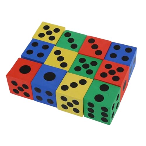Mikinona 12 Stück Teiliges Kleine Bunte Schaumstoffwürfel Leichte Sichere Würfelspiel Requisiten für Party Spiel und Pädagogischen Mathematikunterricht für Klassenzimmer Zufällige Farbe von Mikinona
