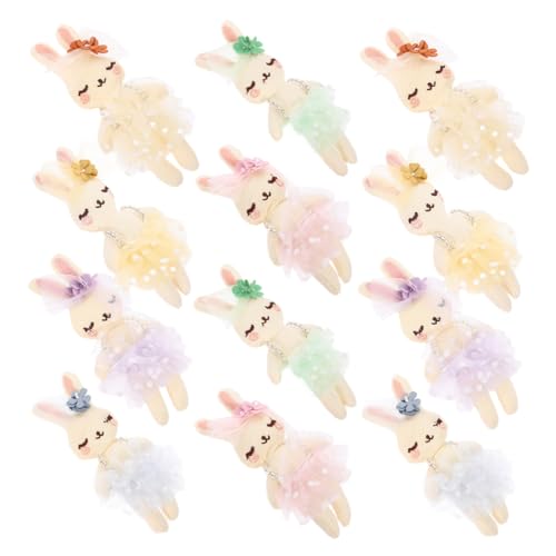 Mikinona 12 Stück Teiliges Kleine Weiche Kaninchen-plüschtiere Bunte Gefüllte Hasenpuppen zur Raumdekoration Kuschelige Stofftiere für Kinderzimmer und Geschenkideen von Mikinona